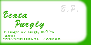 beata purgly business card